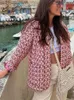 Women's Trench Coats BlingBlingee Y2k Oversize Cotton Coat 2023 Winter Printed Long Sleeve Women Cardigan Loose Padded Jacket Female