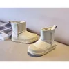 Designer 2023 Austrália Kid Botas Quentes Mini Meia Bota de Neve Tornozelo Clássico Inverno Pele Completa Fofo Cetim Crianças Botas