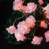 Strings 1pc LED Pink Rose Flower String Lights For Wedding Home Party Birthday Festival Christmas Decorations Garland