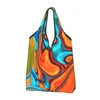 Shopping Bags Kawaii Abstract Stone Marble Texture Tote Portable Groceries Shoulder Shopper Bag