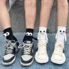 Women Socks H.Aic S Pure Cotton Fashion Magnetic Suction Holding Cartoon Three-Dimensional Stockings Couple Mid Tube