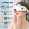 Massager Eye 4D Smart Air Bag Vibration Masager Eye Care Instrumen Ogrzewanie Bluetooth Muzyka łagodzi zmęczenie i cienie 231211