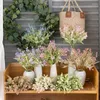 装飾的な花人工植物ブーケフェイクシルクウェディングフローラルステムブライダルブライドメイド素朴なホームテーブルセンターピース装飾