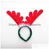 Juldekorationer Julgevär Hårhårband Röd Non Woven -pannband Xmas Party Birthday Hoops Decorations Drop Delivery Home DHM2K