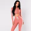 Active Set Fashion Fitness Jumpsuit Women Casual Elastic Long Sleeve Set 2023 Sido Randig Patchwork Turtleneck bodysuit