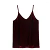 Women's Tanks Women' Camisole Tops Summer Vintage Sexy Velvet Vest Office Lady Fashion Elegant Gold Backless Top Plus Size