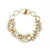 Choker Vintage Glass Pearl Multilayer Halsband för kvinnor Korta krage Colares Collier Copper Material