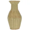 Vases Décorer Vase en bambou Bureau Pots de plantes d'intérieur Pot de planteur de paille Panier de fleurs tissé