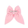 Hair Accessories 1 Pieces 6Inch Sweet Solid Bowknot Clips Gilrs Hairpins Ribbon Batterfly Barrettes Duck Bill Clip Baby