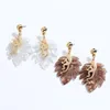 Kiss Me Brown White Resin Leaf Alliage Sinke Drop Boucles d'oreilles 2020 Dernières boucles d'oreilles de déclaration Fashion Jewelry Accessoires 2148