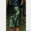 Skirts Fashion Women Spring Solid Color Green Sequin Stitching Casual Mesh Slim Bodycon Mini Skirt Sexy Club Outfits