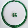 6-14 mm jade verde naturalny de perlas kołnierz Pendientes Conduunto de Joyas 18355S