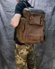 Sac à dos Luufan en cuir véritable pour hommes 14 pouces ordinateur portable en peau de vache sac d'école sac à dos de voyage en plein air mâle