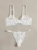 Sexy conjunto de malha bordado lingerie conjuntos para mulheres estética erótica duas peças agradável roupa interior de luxo sutiã erótico 231211