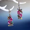 Stud DreamCarnival1989 New Colorful Antique Earrings for Women Vintage Flower Style Fuchsia Zircon Dating Jewelry Drop Ships WE3874FU YQ231211
