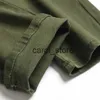 Calças masculinas Designer Marca Jeans Homens Calças de Equitação Exército Verde Motocicleta Jeans Design Reto Plus Size Zipper Calças Casuais Calças Jeans J231208