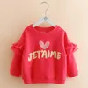 Hoodies Sweatshirts Spring Autumn 2 5 6 7 8 9 10 Years Children Cotton Flare Trumpet Sleeve Coat Letter Red Sweatshirt for Kids Baby Girls 231211