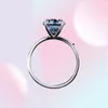 LESF 3 carats anneaux de mariage coupe ronde Style de mode 925 en argent Sterling bande de fiançailles cadeau bijoux pour les femmes Y07231855324