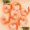 Stuffed Plush Animals 1Pc 45X45Cm Novelty Simational Peeled Shrimp U-Shaped Neck Pillow Pns Meat Cushion Kids Toys Christmas Gifts Ot2Tg