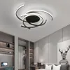 Creative Modern LED Ceiling Lights Living Room Bedroom Study Balcony Indoor Lighting Black White Aluminum Ceiling Lamp Fixture L247o