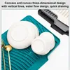 Tapetes de mesa de silicone para secagem de pratos, bancada, resistente ao calor, drenagem, abertura de inclinação, dobrável com borda de drenagem