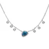 Kedjor Mulity Color Natural Blue Stone Halsband hängar Färgglada Bezel CZ -station för kvinnor Choker smycken Bijoux188T