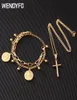 Nya kvinnor mode rostfritt stål halsband hängen för kvinnlig guldfärg Crucifix Halsband Christian Jewelry Gift9435571