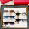 Sonnenbrille Designermarke 23 Arten von Kajia Personalisierter rahmenloser Farbverlauf für Herren Ins und Holzbein Damen Ct0272s URVK