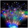 Décoration de fête LED Ballon Transparent Éclairage Lumineux Bobo Ball Ballons Avec 80Cm Pôle String Noël Noël Décoration De Mariage Dh4Qc