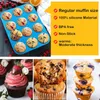 Normale Cupcake-Form für 12 Tassen, antihaftbeschichtete Silikon-Backformen für die Herstellung von Muffin-Kuchen, Cupcakes, Schokoladen-Brot-Törtchen und Desserts