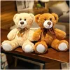 Gevulde pluche dieren 35 cm schattig Colorf vlinderdas beer pop speelgoed knuffel kinderen verjaardagscadeau lap teddy thuis woonkamer slaapkamer Q0727 D Otl9V