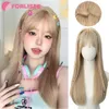 Cosplay-Perücken FORLISEE Perücke für Damen, langes Haar, modisch, natürlich, atmungsaktiv, volle Kopfbedeckung, koreanisches Platin, langes, glattes Haar, volle obere Perückenabdeckung, 231211