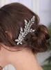 Hårklipp silver färg Rhinestone Headpieces Classic Clip Fashion Women Com Comb Wedding Huvudbonad brudfascinatorer