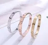 disegni di braccialetti con cacciavite braccialetto d'amore Design classico della moda acciaio al titanio braccialetti con pietre preziose in oro rosa coppia maschio femmina jew9555095