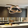 AC90-264V moderne hanglampen kroonluchter voor woonkamer eetkamer geometrie C-ringen acryl aluminium behuizing LED-verlichting plafond2782