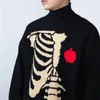 Pulls pour hommes Femmes Vintage Pull tricoté Automne Hiver Pull Unisexe Y2K Harajuku Hommes Pull surdimensionné Noir Lâche Squelette Anime Imprimer 231211