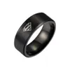 Nouvelle mode or argent noir titane hommes garçon Superman symbole acier inoxydable Ring244A