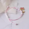 Charm Bracelets Adjustable Flower Pendant Bracelet Handmade Braided Rope Jewelry Friendship For Girls Women