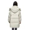 ブランドダウンジャケットミッドレングス2023年秋と冬の新しいゆるいファッションカジュアルな厚いフード付きジャケット