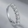 Estilo japonês e coreano s925 prata moissanite linha de diamantes anel feminino simples personalizado doce nobre jóias feminino gift2127