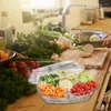 Assiettes plateau de service réfrigéré fruits sur glace légumes Double couche Transparent plateau de fête en plastique européen