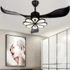 LED Modern Ceiling Light Fan Black Ceiling Fans With Lights Home Decorative Room Fan Lamp Dc Ceiling Fan Remote Control MYY243u