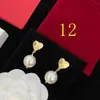 ABVStud designer boucle d'oreille femmes amour luxe strass jolis diamants métal fille bijoux amusant ohrringe classique lettres v boucles d'oreilles de haute qualité de haute qualité