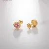 スタッドVEWANT NEW 925 STERLING SILVER GOLD GOLD CZZ FLOWER RAINBOW STUD EARING PIERCING 2023 Luxury Fine Jewelry Gift YQ231211