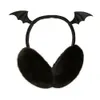 Ear Muffs Cute Plush Black Bat Wing Warm Earmuffs Gothic Women's Lolita Dark Girl Warmer Muff Fold Ear Cover Lovely Halloween Accessories 231211
