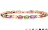 Top Sell Luxury Jewelry Sweet Cute High Quality 925 Sterling Silver Platinum Multi Color Gemstones CZ Diamond Women Wedding Bracel3687375