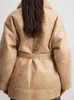 Chaquetas de piel sintética de invierno de gran tamaño para mujer, chaquetas de piel de oveja falsas para mujer, abrigo largo y grueso con cinturón de peluche, moda de doble cara, ropa de calle 231211