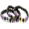 Neuankömmling 8mm natürliche Amethyst Lava Stein Perlen Schutz Hamsa Armbänder schöne Geschenke für Männer und Frauen224m