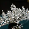 Vintage Queen Crystal Water Drop Pendant Crown Bridal Elegant Pearl Tiaras Diadem Girls Wedding Party Headbands