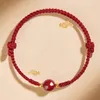 チャームブレスレットCinnabar Beadsレッドストリングブレスレット